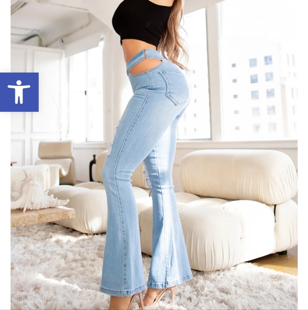 Angel Flare Jeans, Light Wash. Size 15 Junior. New With Tag - Picture 5 of 15